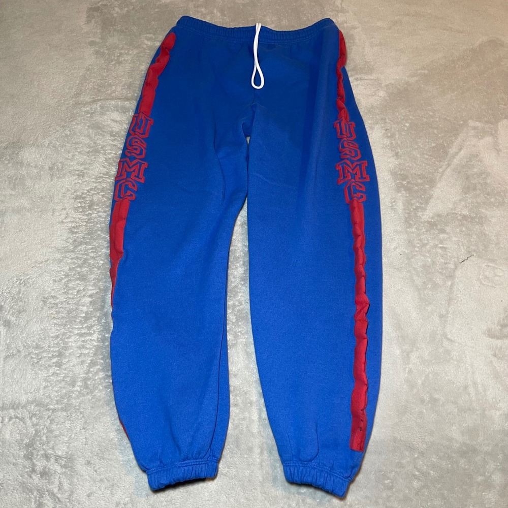 Vintage 90s USMC Marine Corps Sweatpants Mens Large Blue Red Made in USA Retro